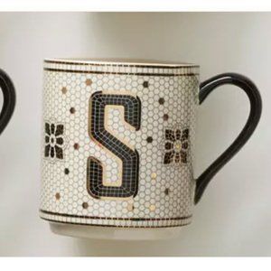 Anthropologie Tiled Margot Monogram Coffee Mug S